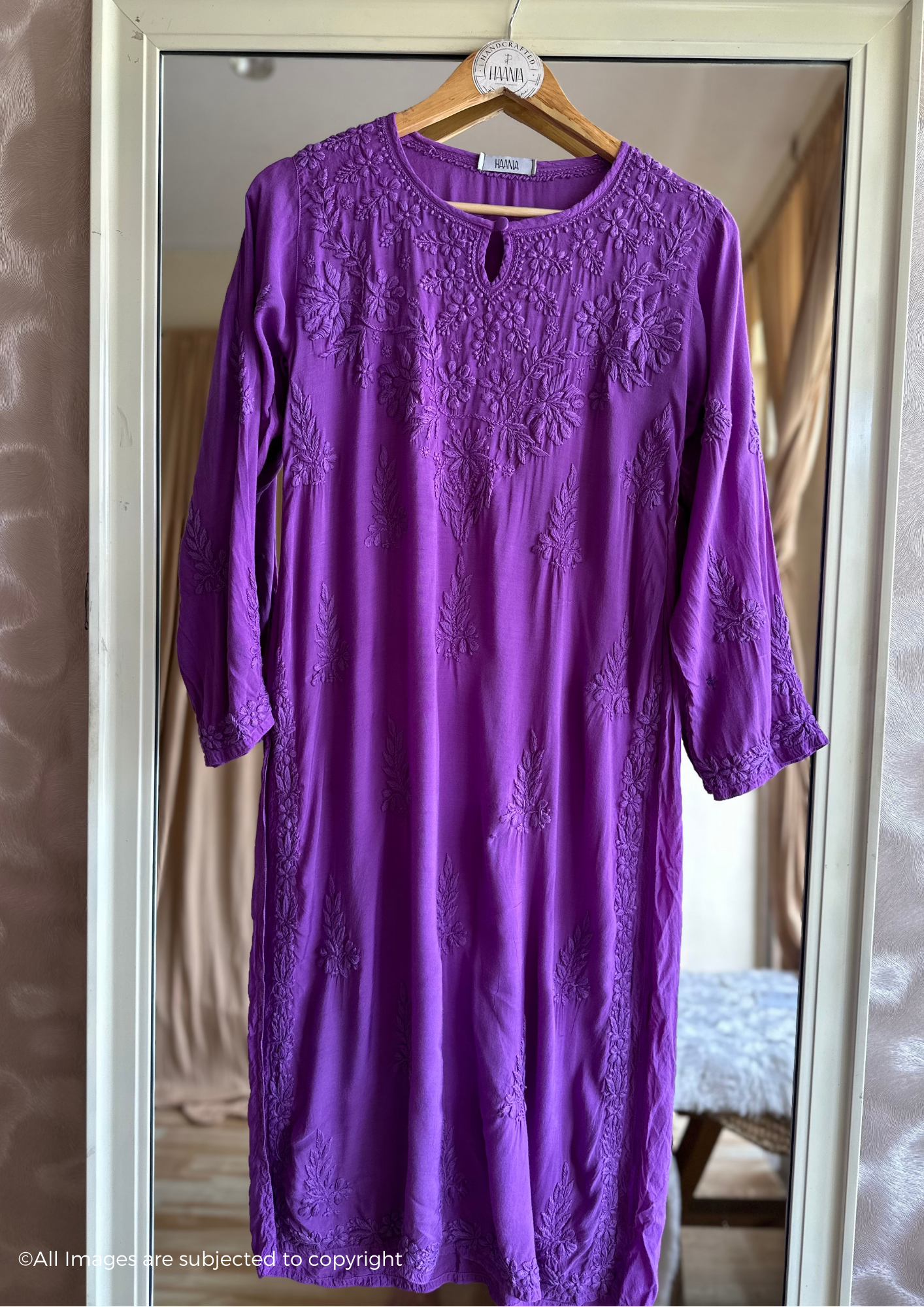 Handcrafted Chikankari Premium Muslin Silk Kurta