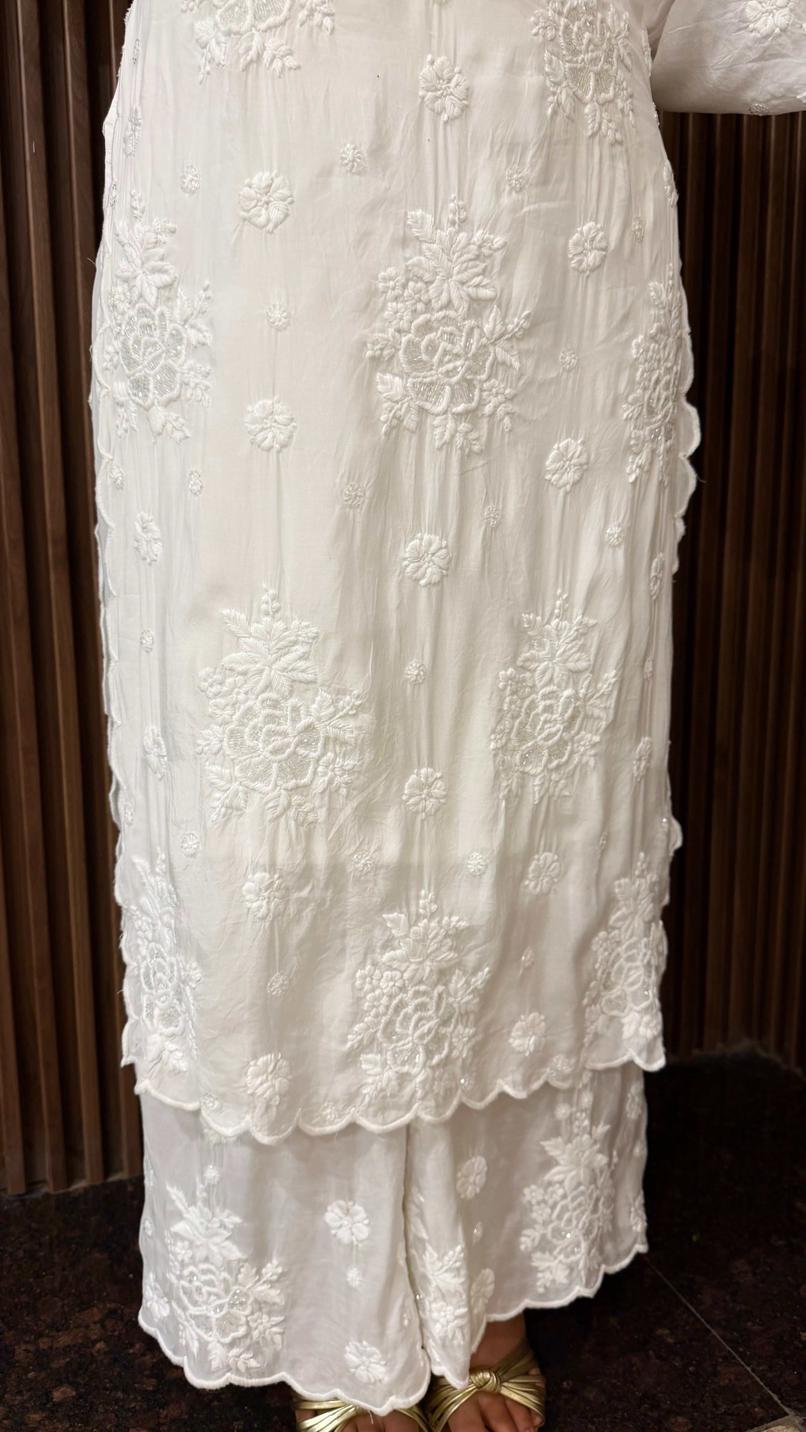 Chand Muslin Pearl & Cutdana Chikankari Suit Set