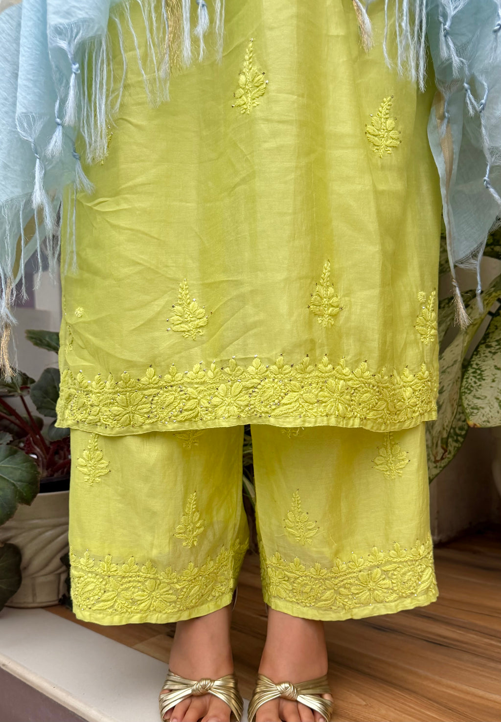 Garden Sky Chanderi Silk Suit Set