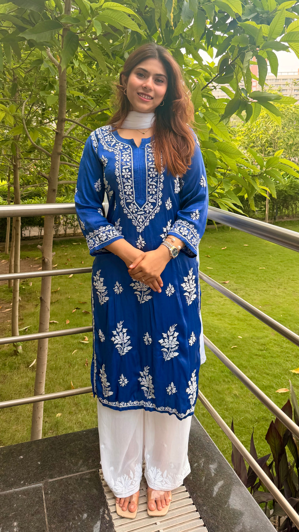 Modal Silk Chikankari kurta