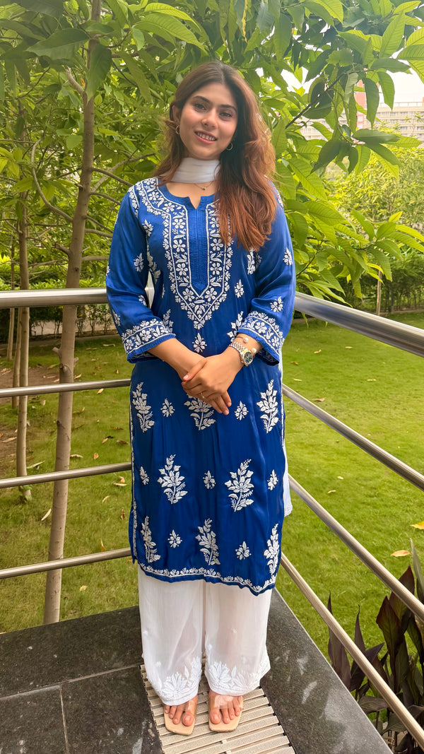 Modal Silk Chikankari kurta