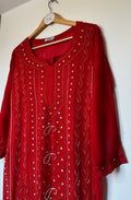 Viral Pearl & Cutdana Chikankari Kurti - Red