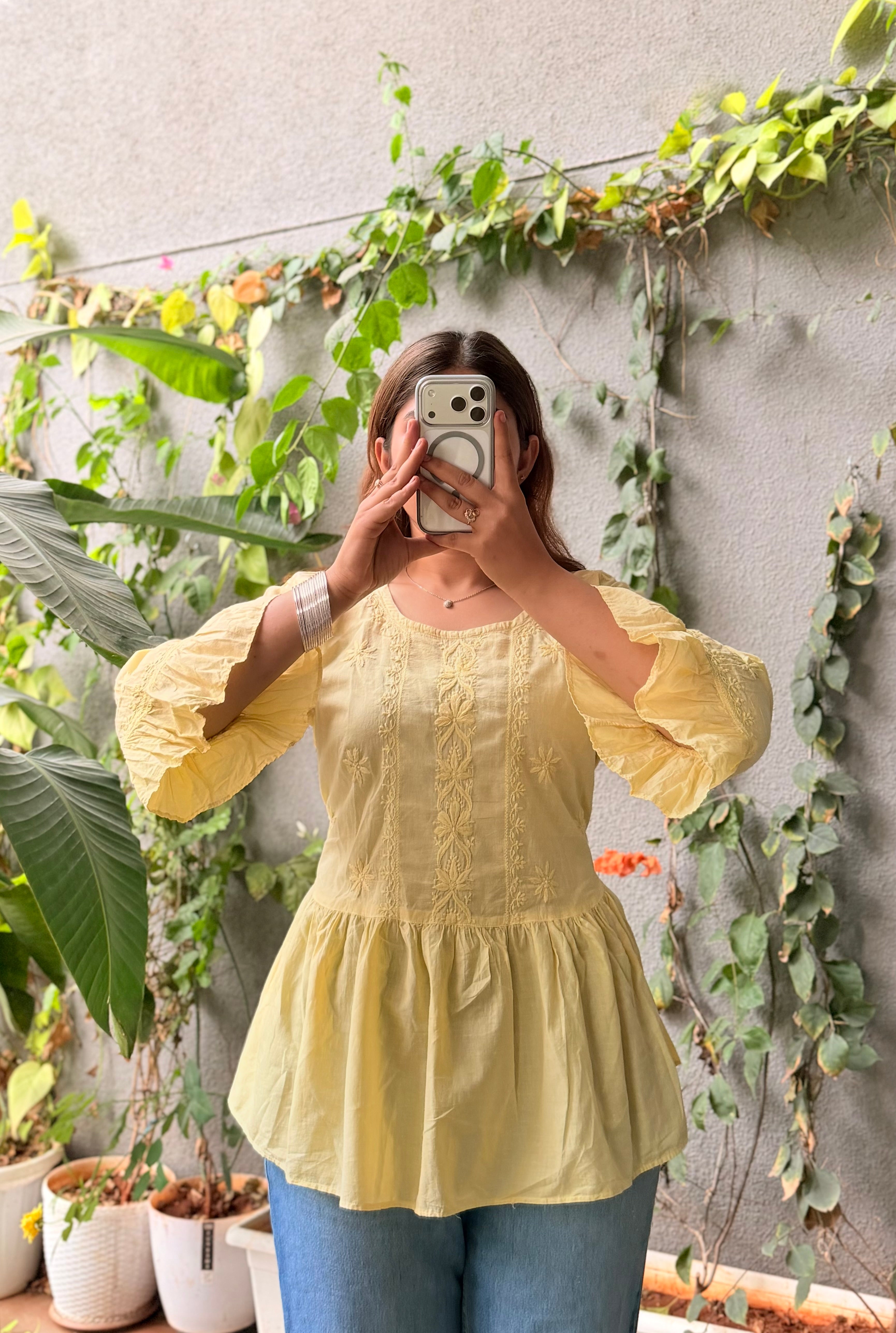 Zuni Handcrafted Chikankari short Kurti