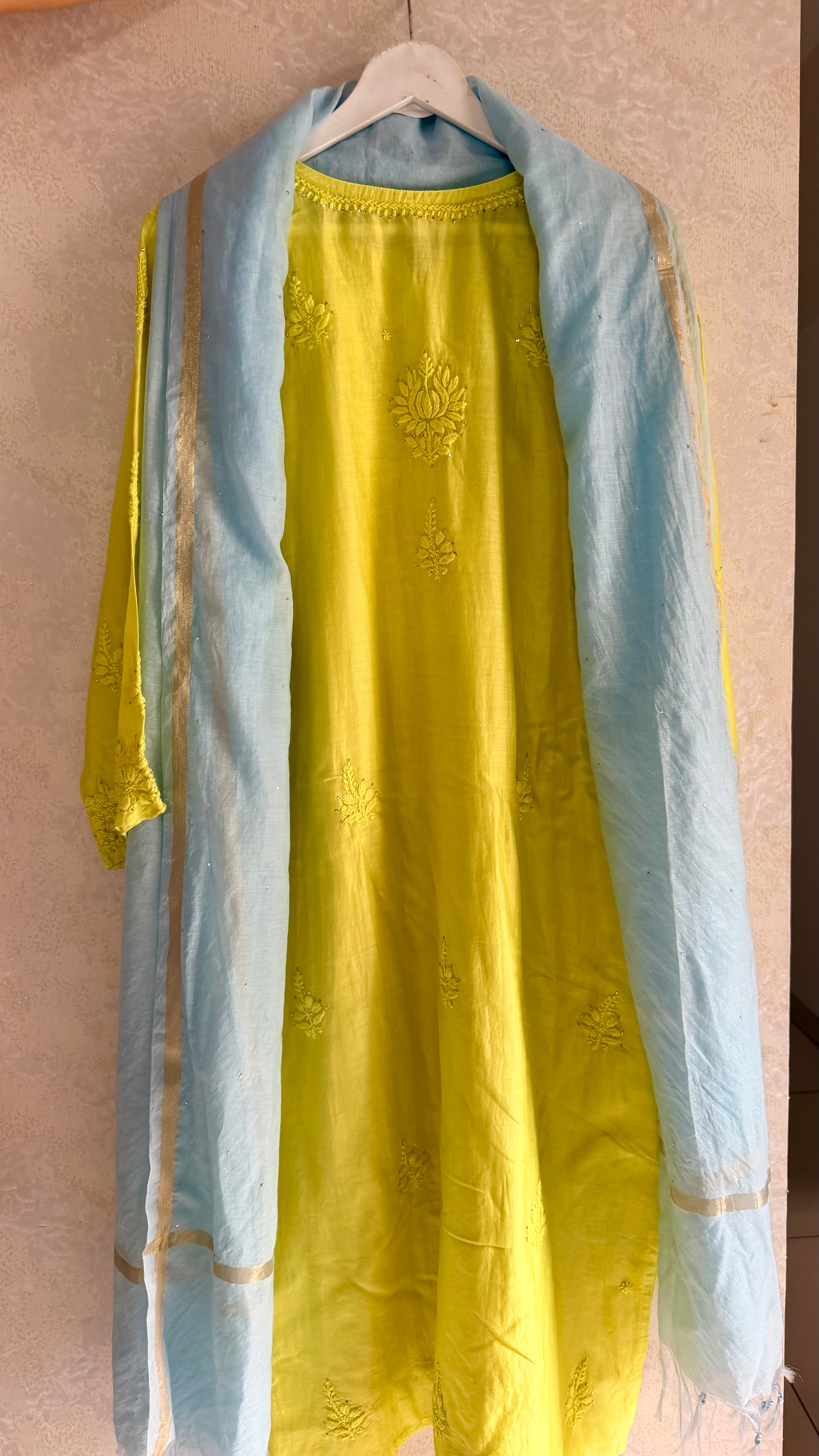 Garden Sky Chanderi Silk Suit Set