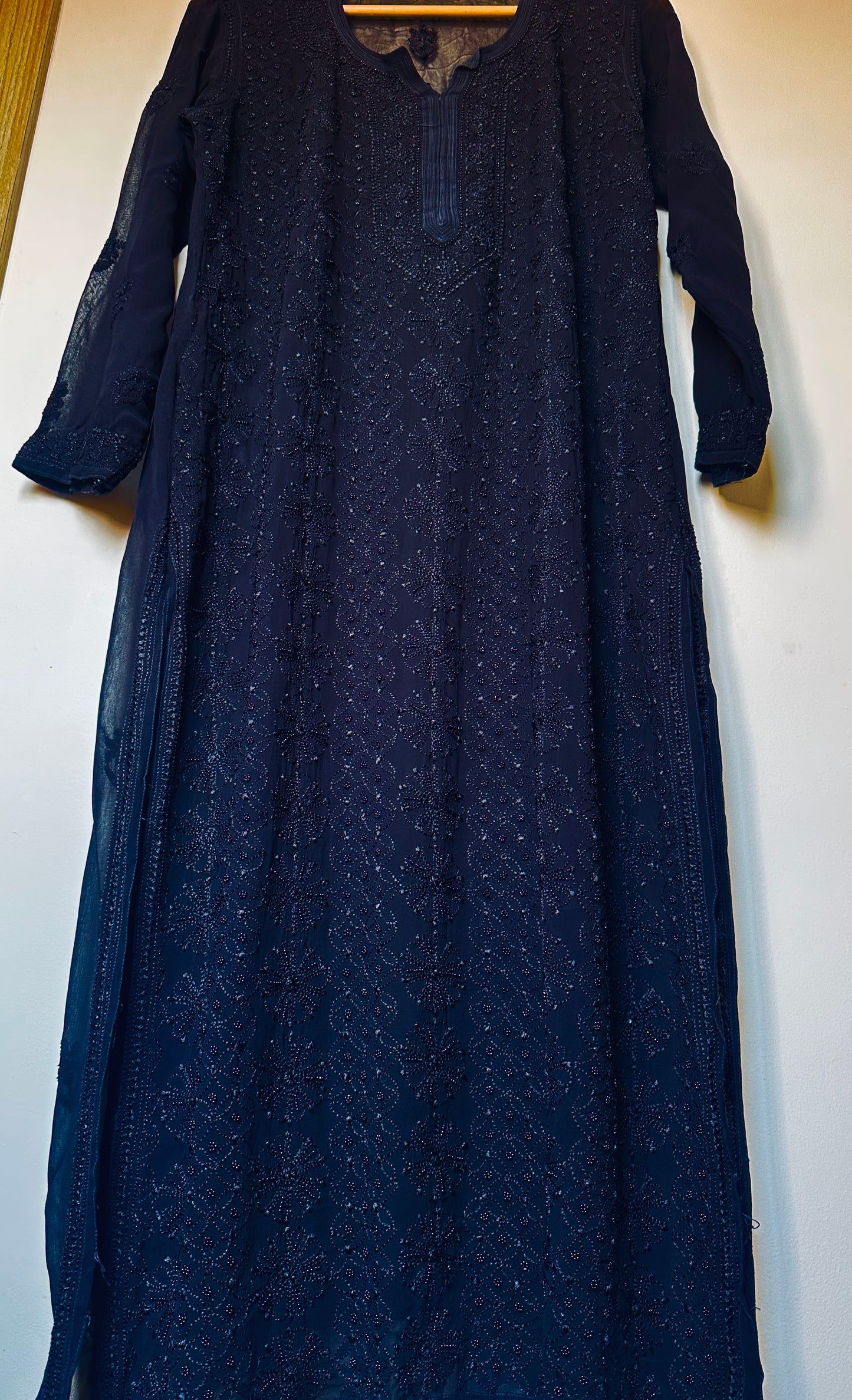 Viral Pearl Chikankari Kurti - Black