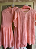 Handcrafted Chikankari Premium Viscose Garara set for Kids (7 to 9 years )