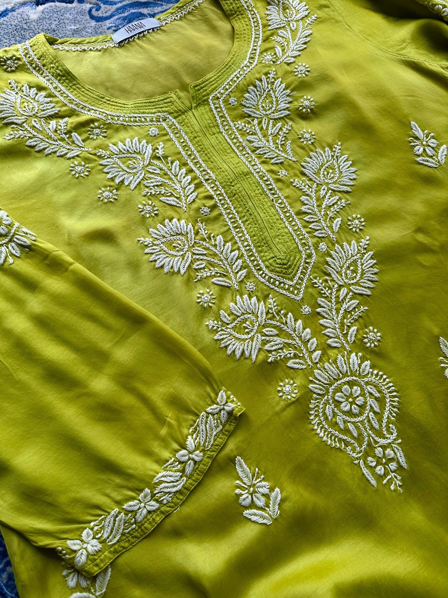 Handcrafted Chikankari Premium Modal Silk Kurta