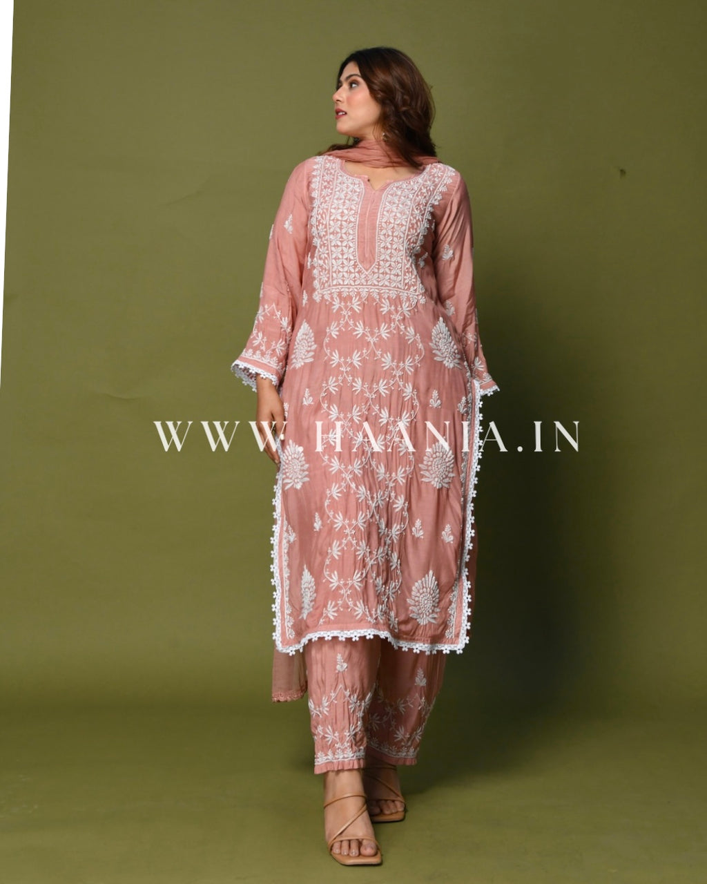 Rubani Handcrafted Chikankari Premium Muslin Suit Set