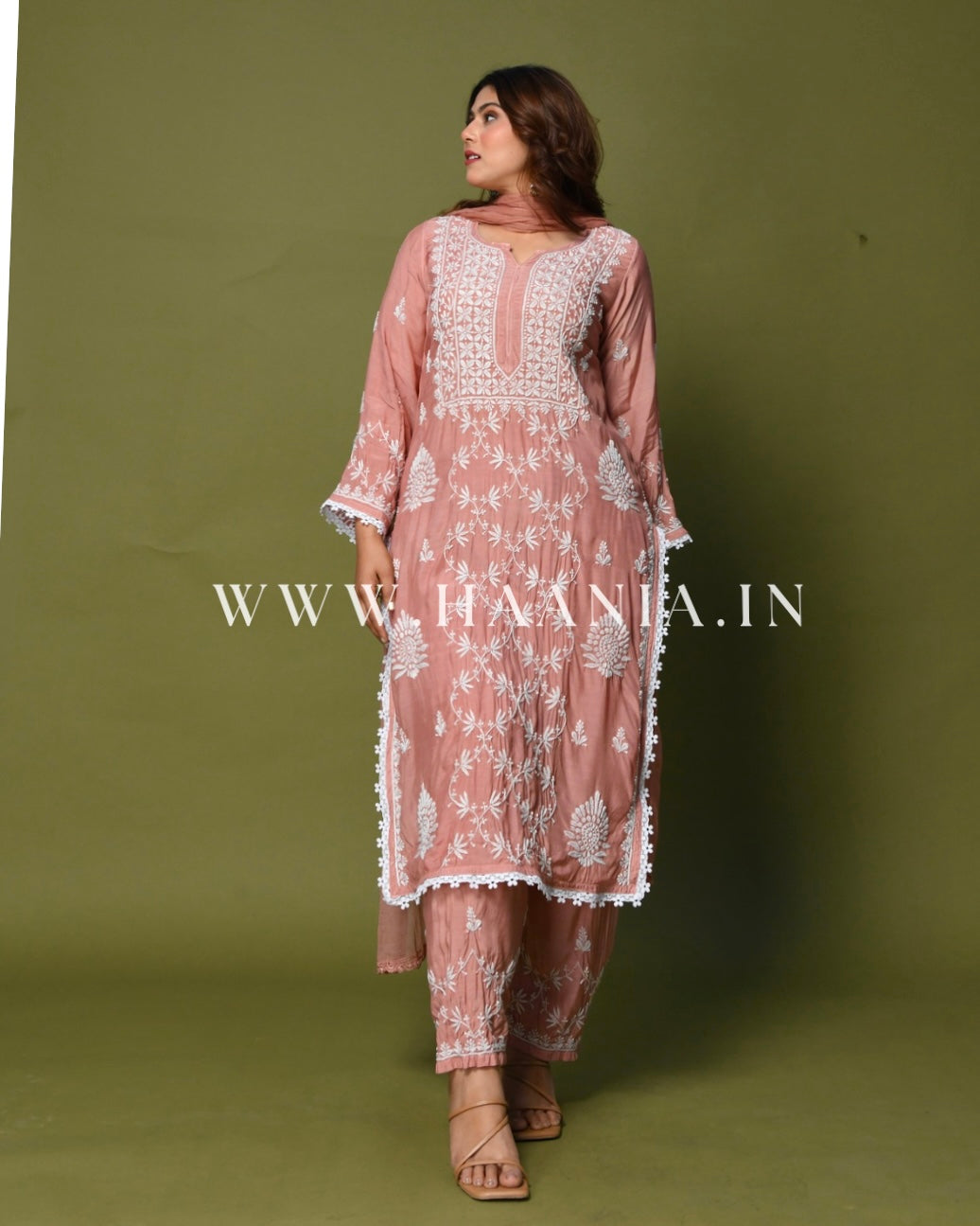 Rubani Handcrafted Chikankari Premium Muslin Suit Set