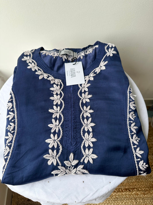 Roohi Modal Silk Chikankari A-Line Kurta