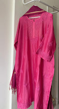 Berry Bloom Chanderi silk Chikankari Suit Set