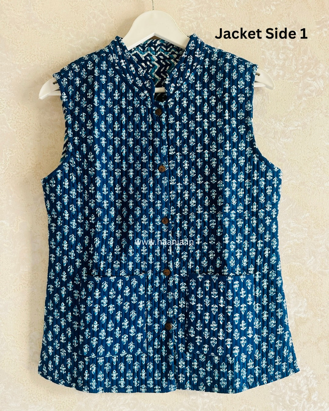 Authentic Jaipuri Hand Blocked Indigo 3 Piece Suit Set