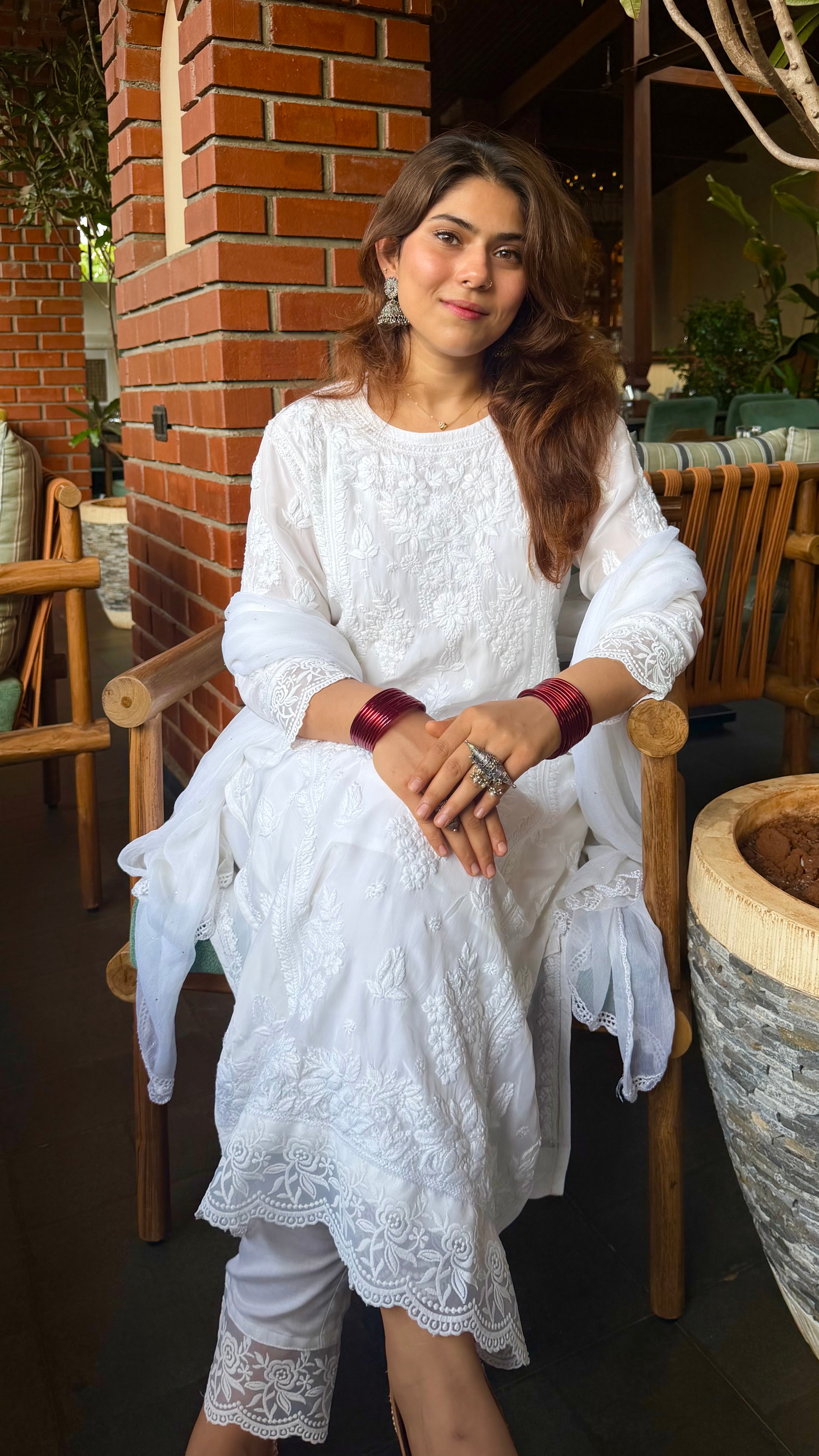 Luna Crepe Chikankari Suit Set