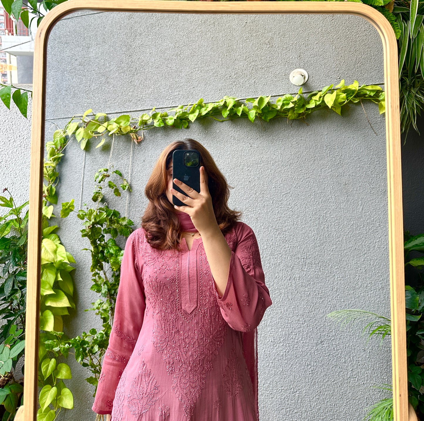 Raina Handcrafted Chikankari Double Layer Garara Set