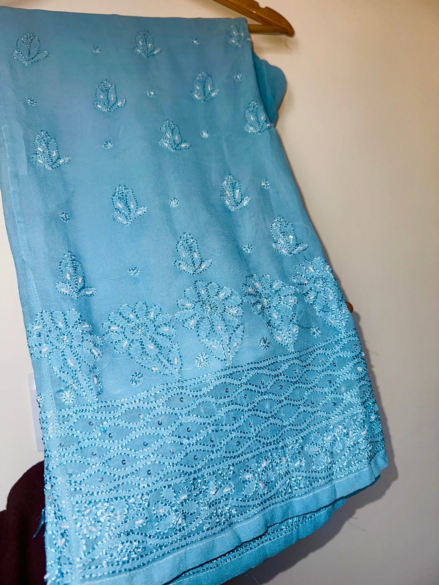 Viral Pearl & Cutdana Chikankari Suit Set-Blue