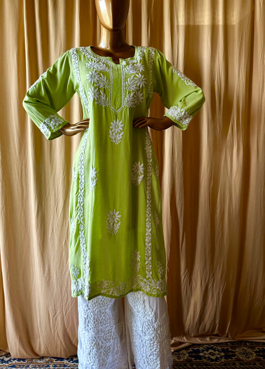 Ezra Handcrafted Chikankari Modal Cotton Kurta