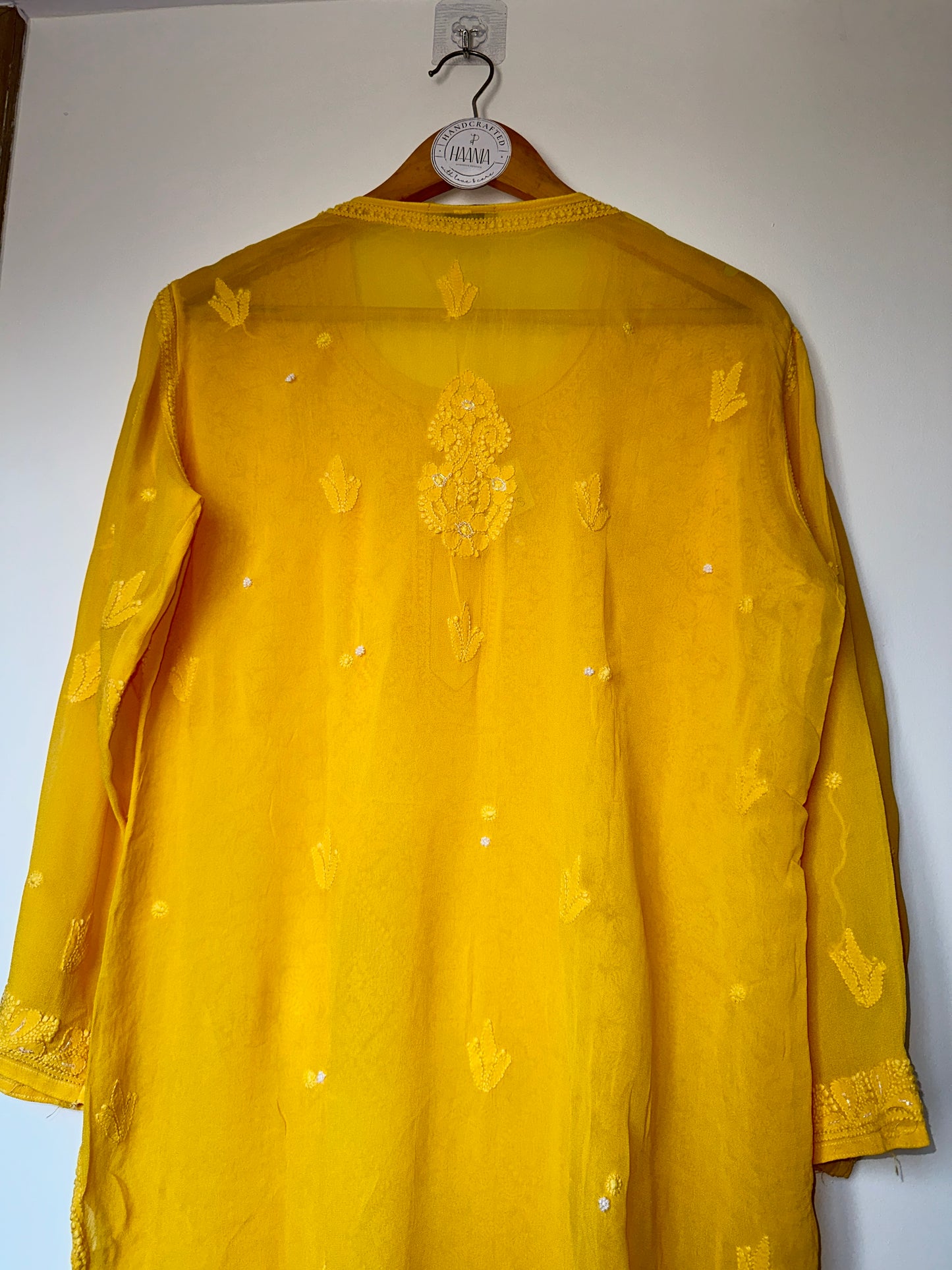 Viral Pearl & Cutdana Chikankari Kurti - Yellow