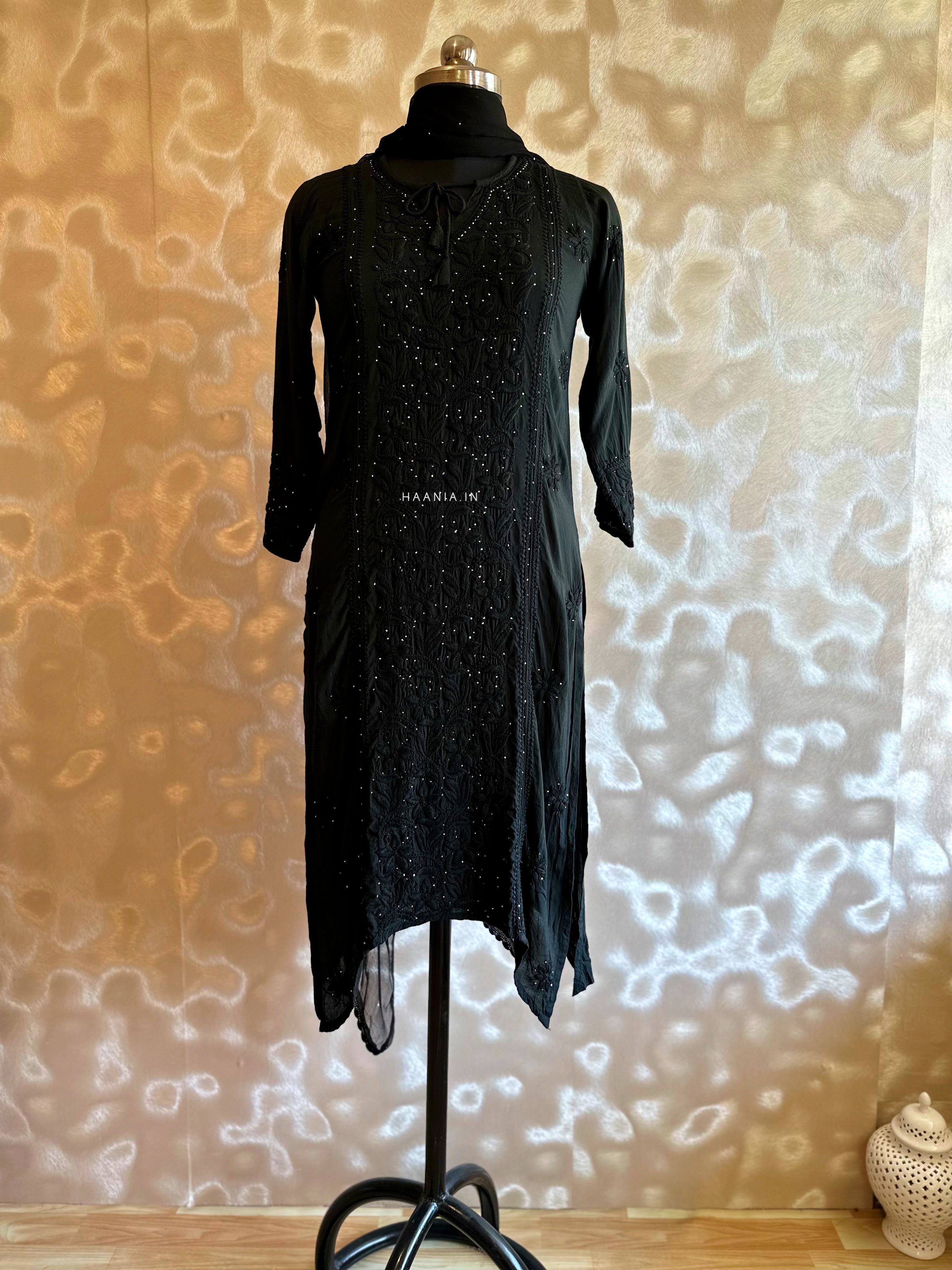 Afra Handcrafted Buttery Soft Modal Cotton kurta with Mukaish embellishments