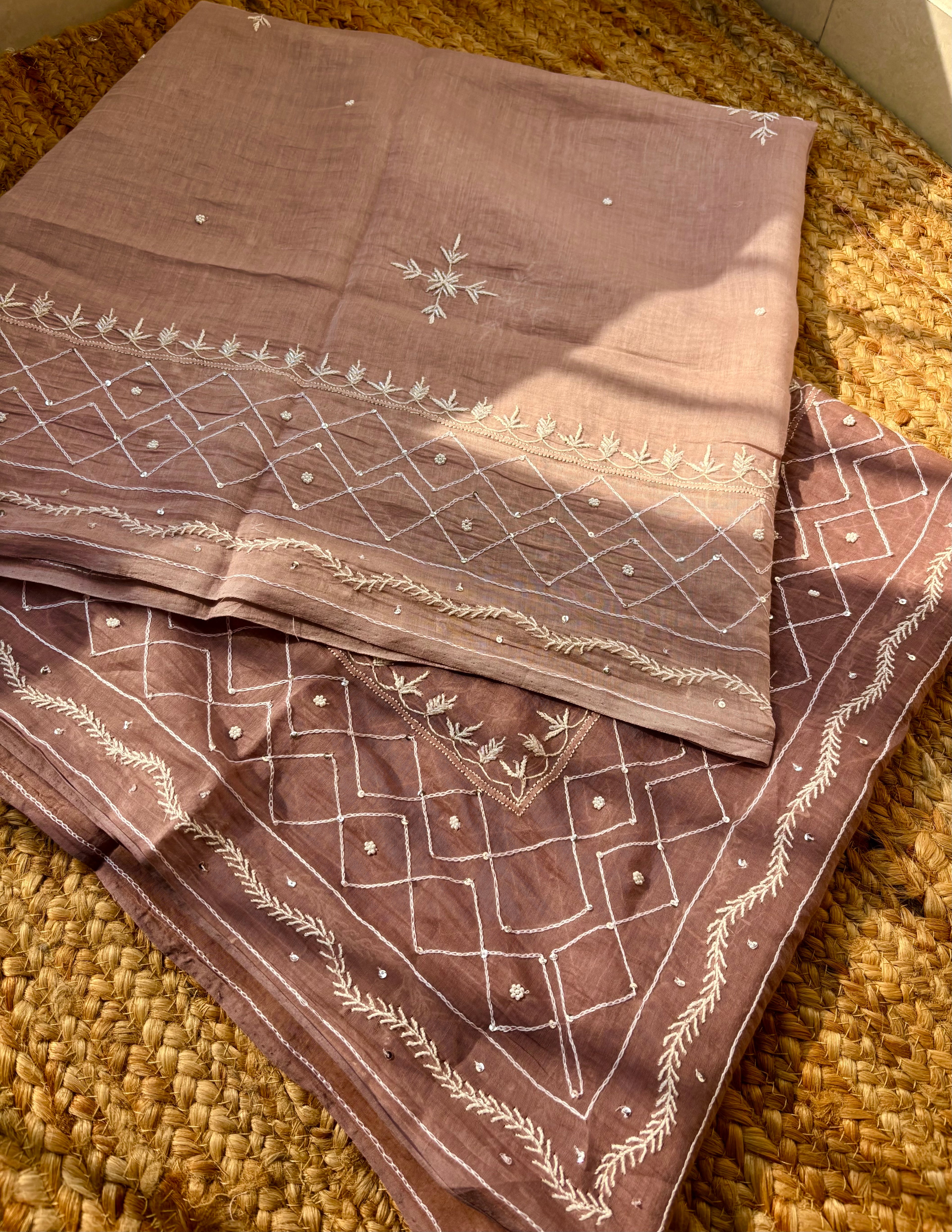 Ombré Mul Chanderi Anarkali with Heavily embellished dupatta