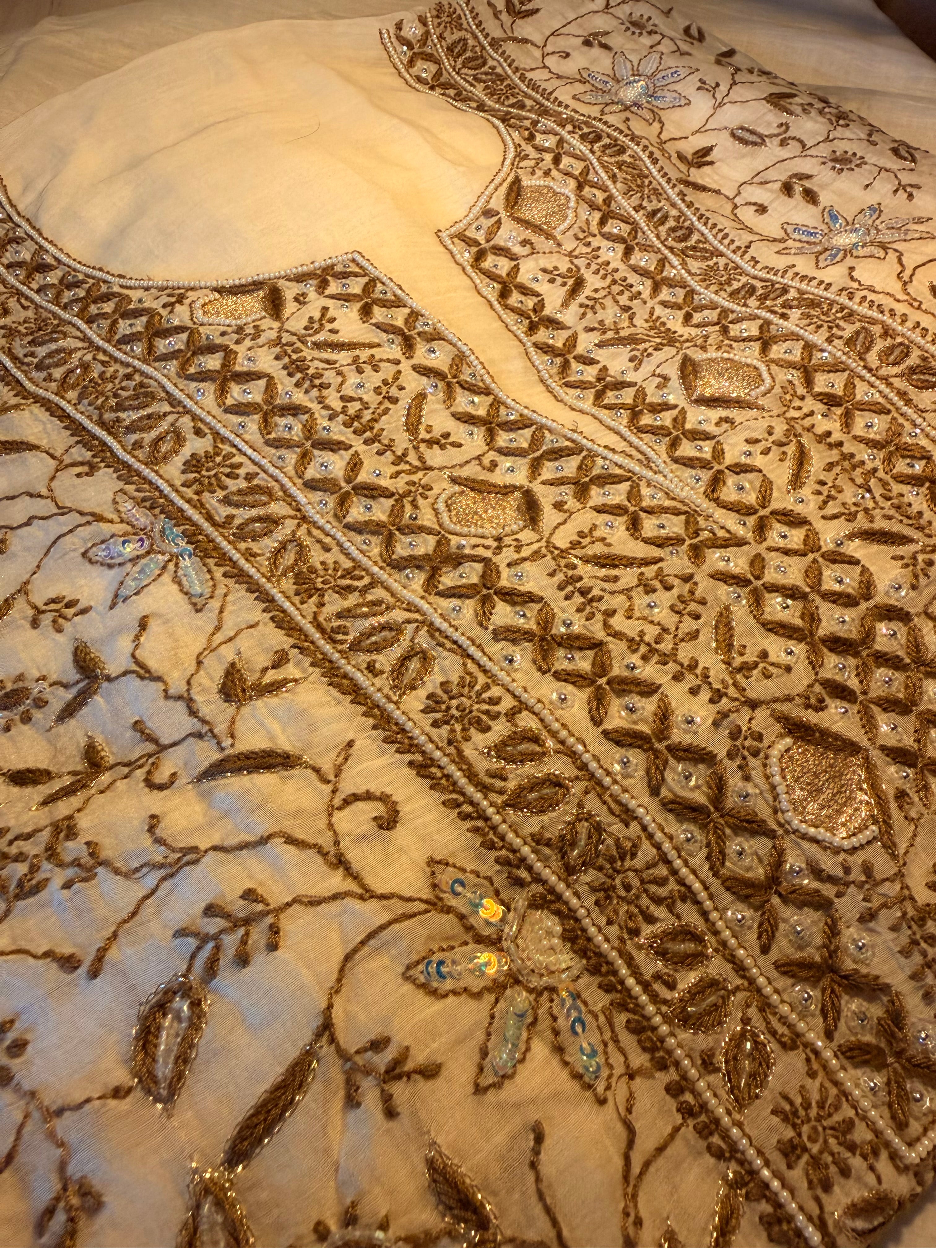 Mul chanderi Chikankari Unstitched
