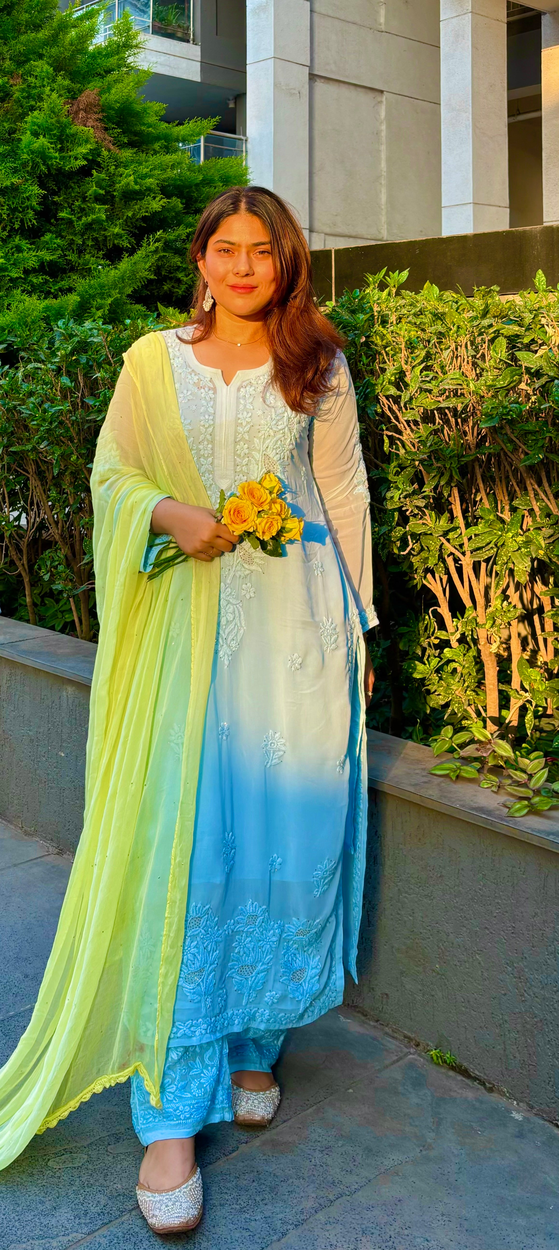 Lemon Sorbet Chikankari Suit Set