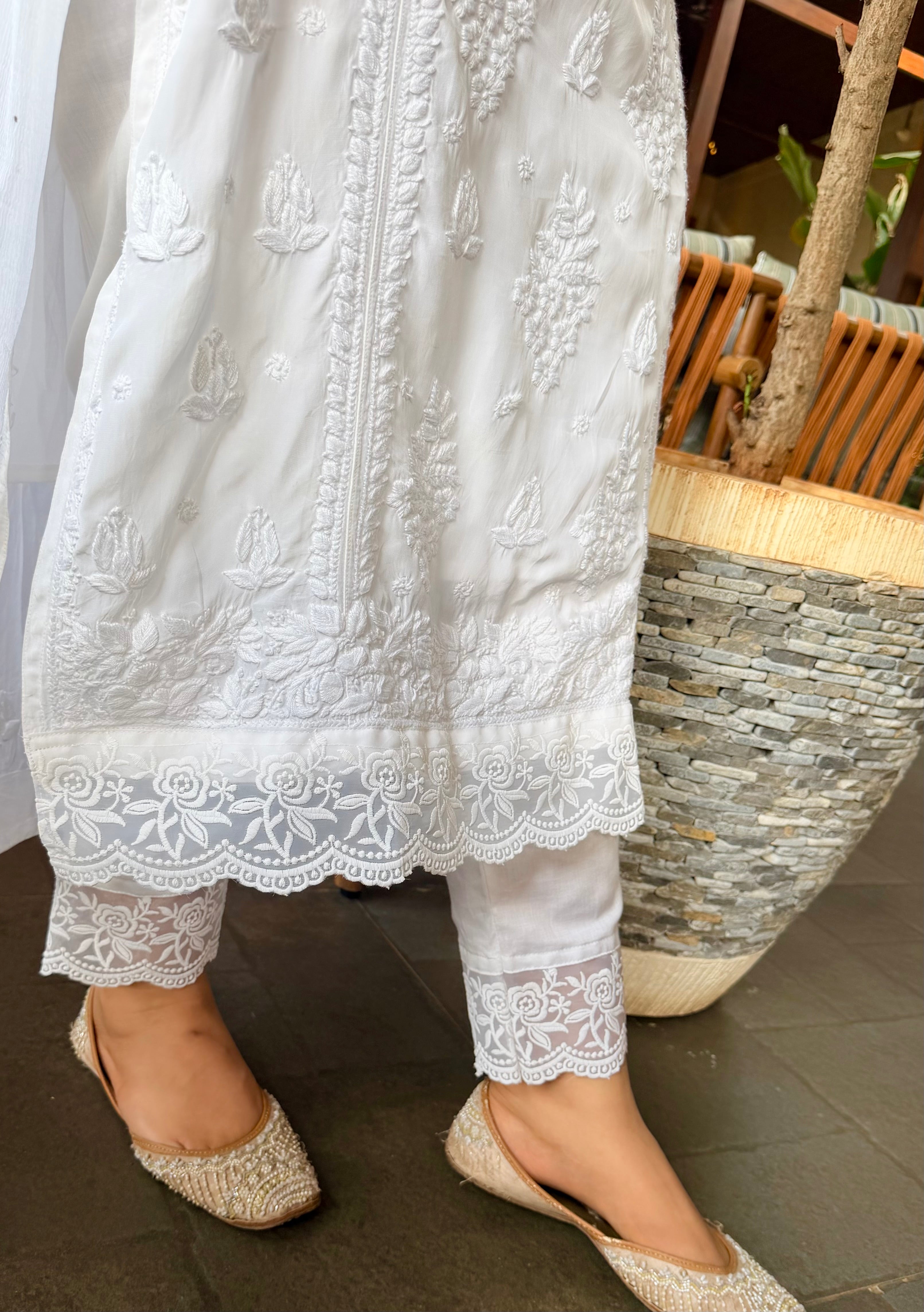 Luna Crepe Chikankari Suit Set