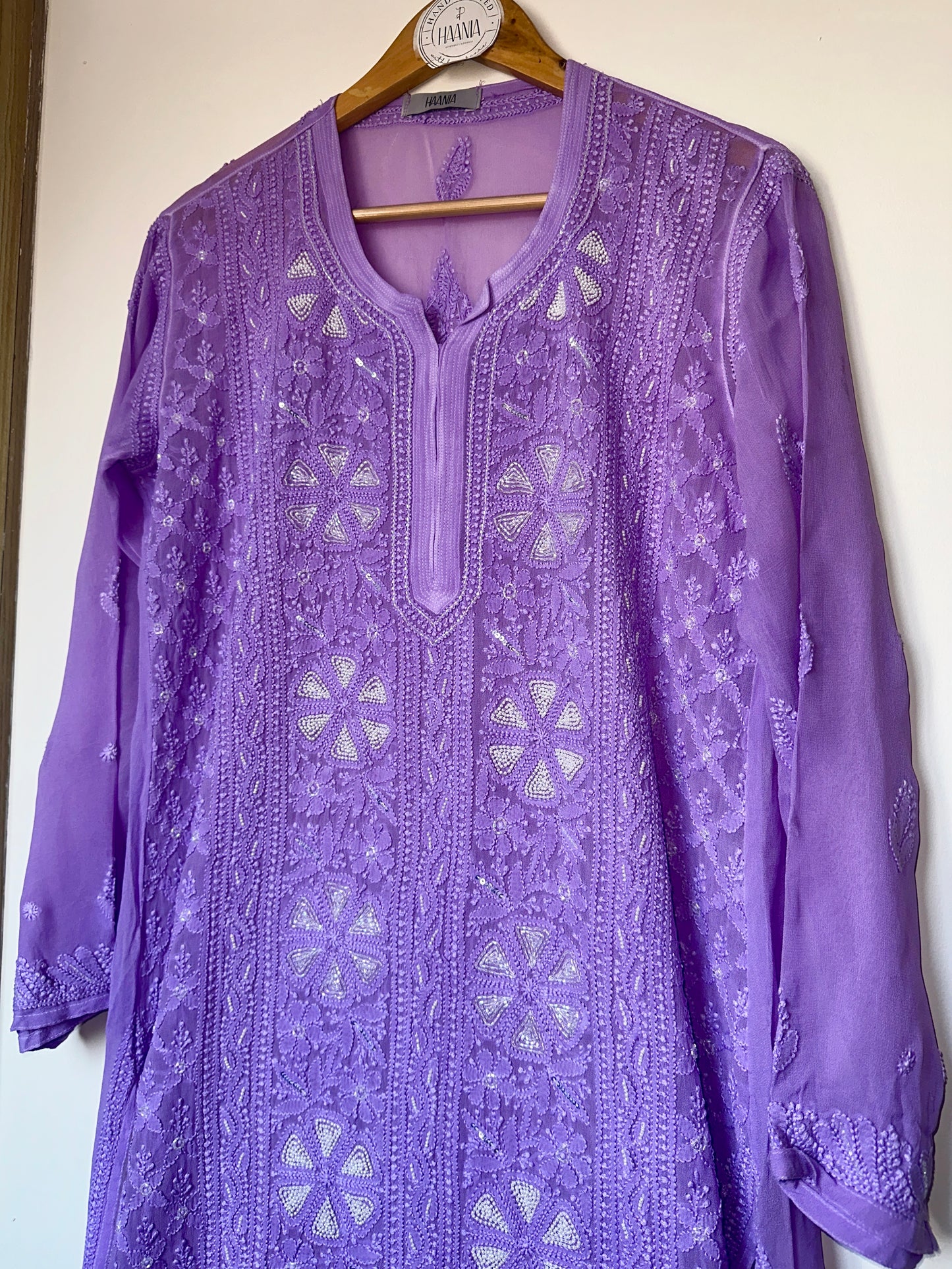 Viral Pearl & Cutdana Chikankari Suit Set - Lilac