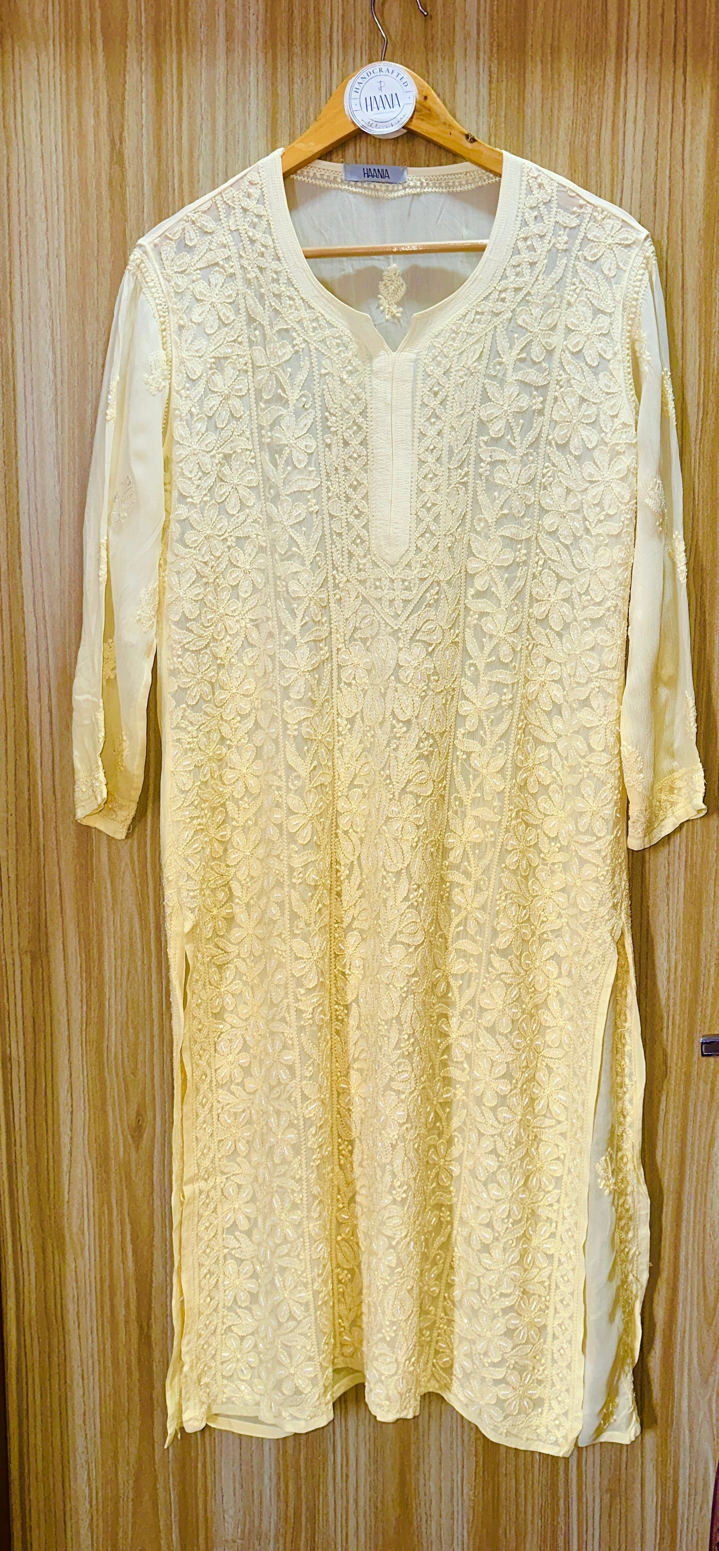 Viral Pearl & Cutdana Chikankari Suit Set - Butter Yellow