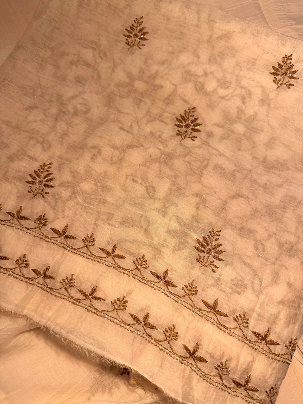 Mul chanderi Chikankari Unstitched