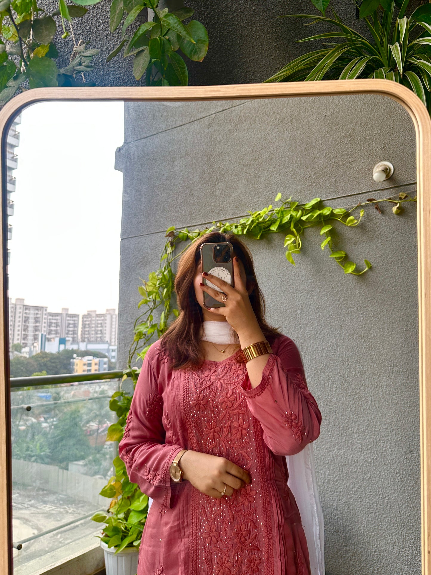 Zoya Premium Muslin Chikankari Kurti with Mukaish embellishments