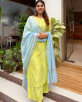 Garden Sky Chanderi Silk Suit Set