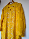 Viral Pearl & Cutdana Chikankari Kurti - Yellow