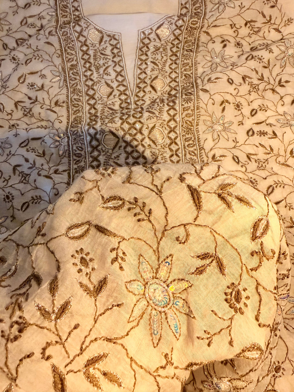 Mul chanderi Chikankari Unstitched