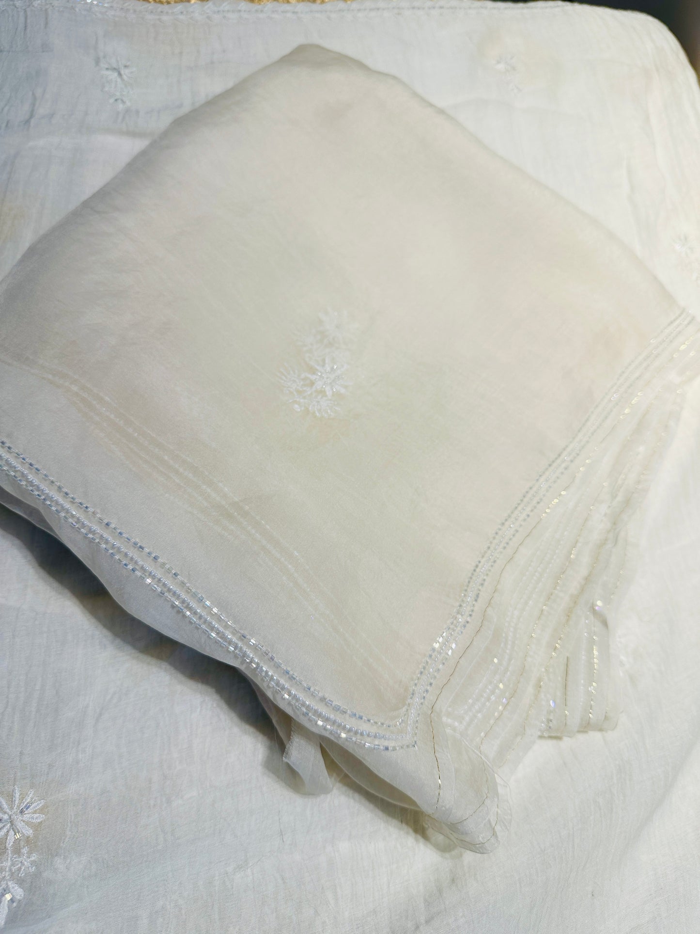 Pure Organza Silk Chikankari Suit Set