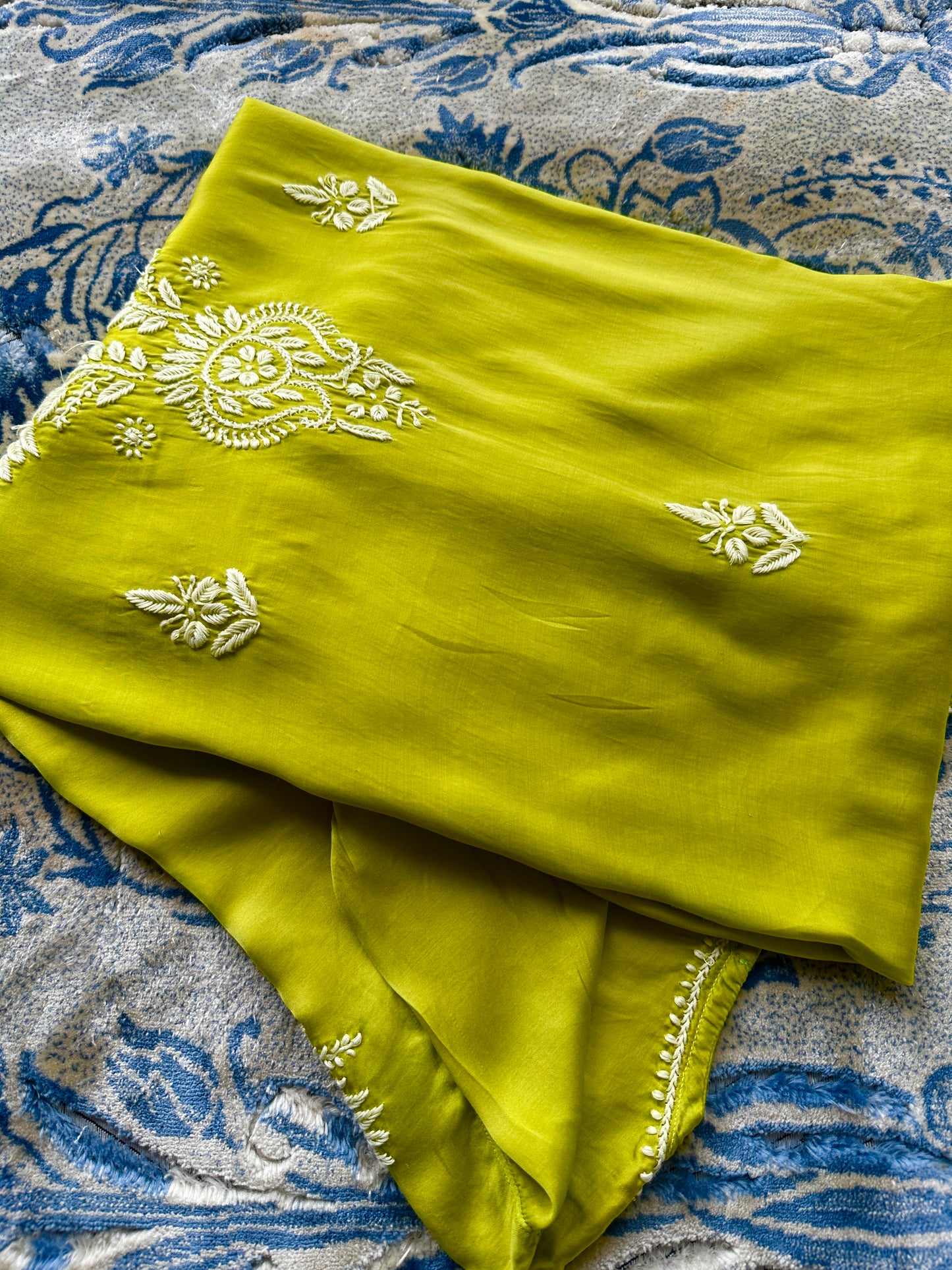Handcrafted Chikankari Premium Modal Silk Kurta