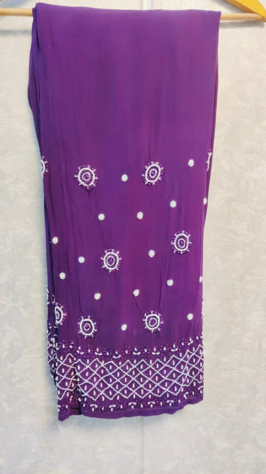 Viral Pearl & Cutdana Chikankari Suit Set - Wine