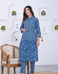 Authentic Jaipuri Hand Blocked Indigo 3 Piece Suit Set