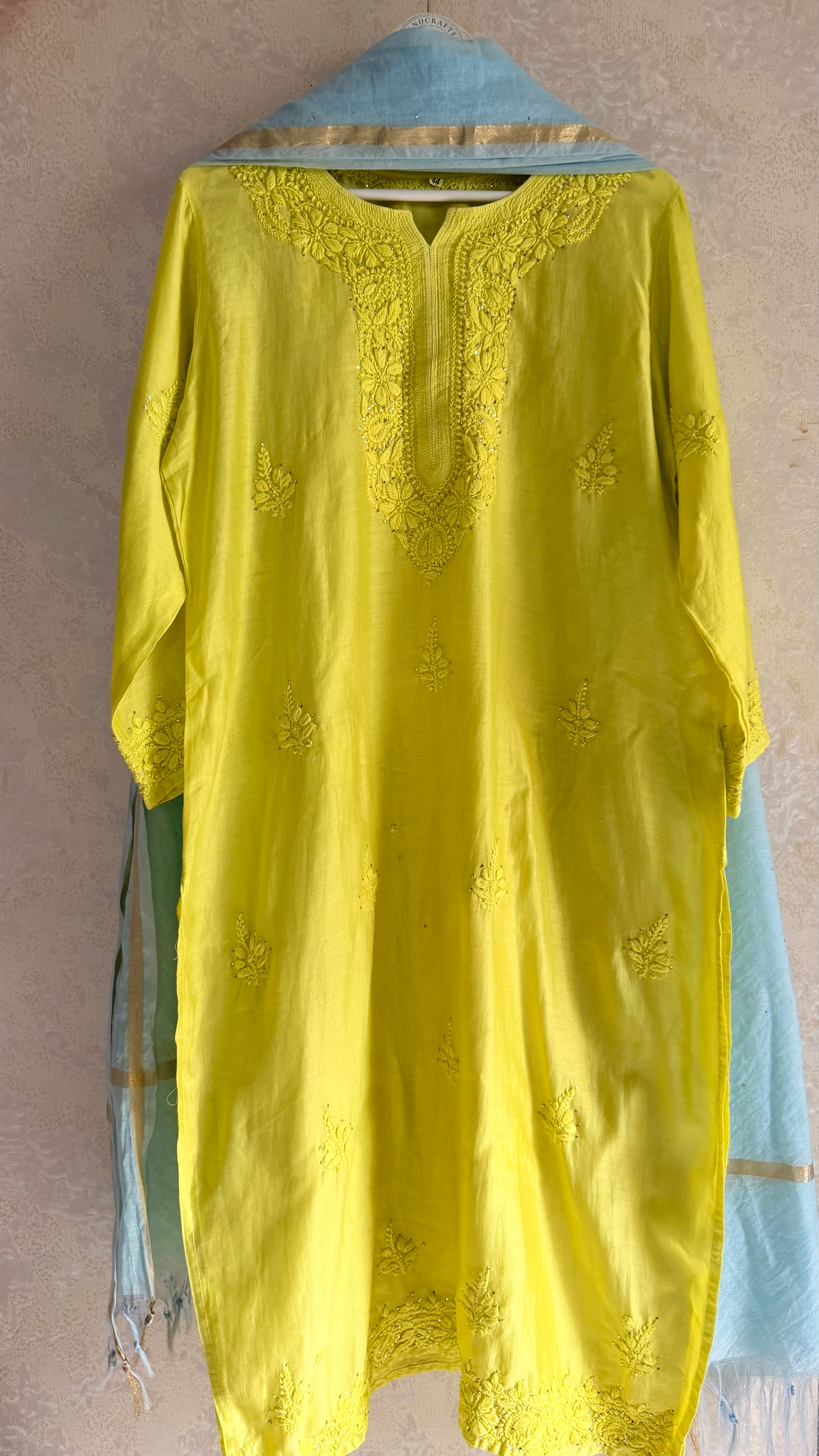 Garden Sky Chanderi Silk Suit Set
