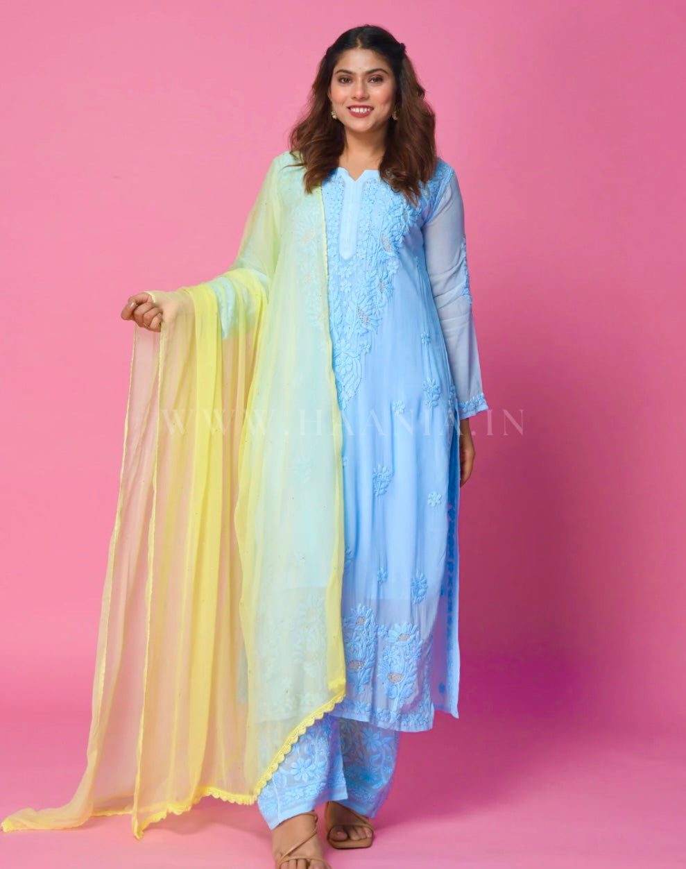 Lemon Sorbet Chikankari Suit Set