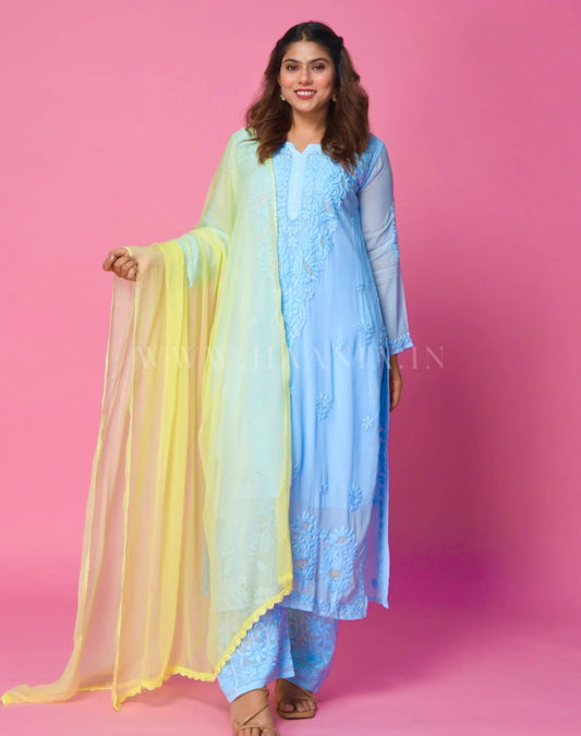 Lemon Sorbet Chikankari Suit Set
