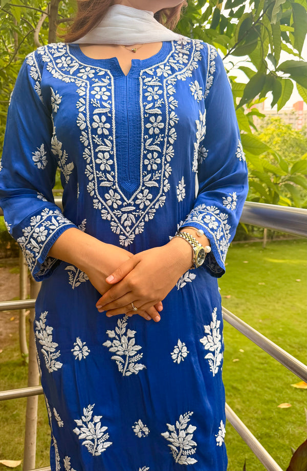 Modal Silk Chikankari kurta