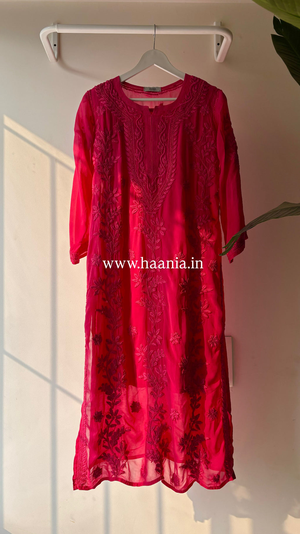 Zara Handcrafted Chikankari Premium Viscose Long Kurta
