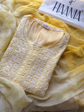 Ombré yellow muslin suit set