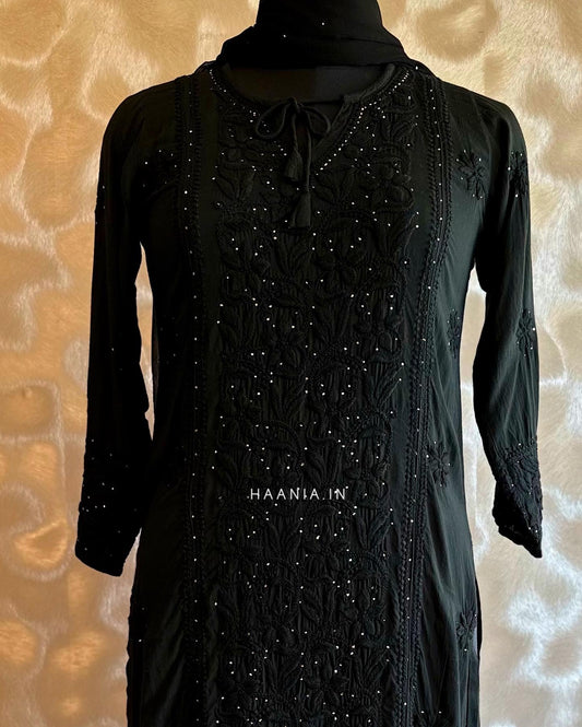 Afra Handcrafted Buttery Soft Modal Cotton kurta with Mukaish embellishments