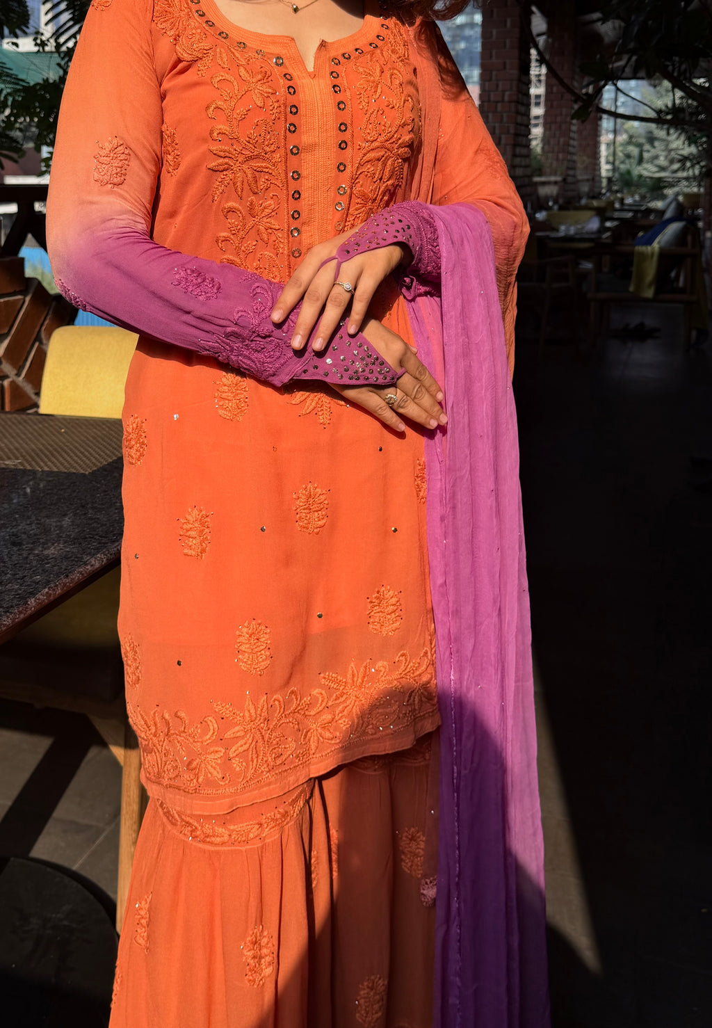 Jamuni Imarti Kamdani Layered Garara Set