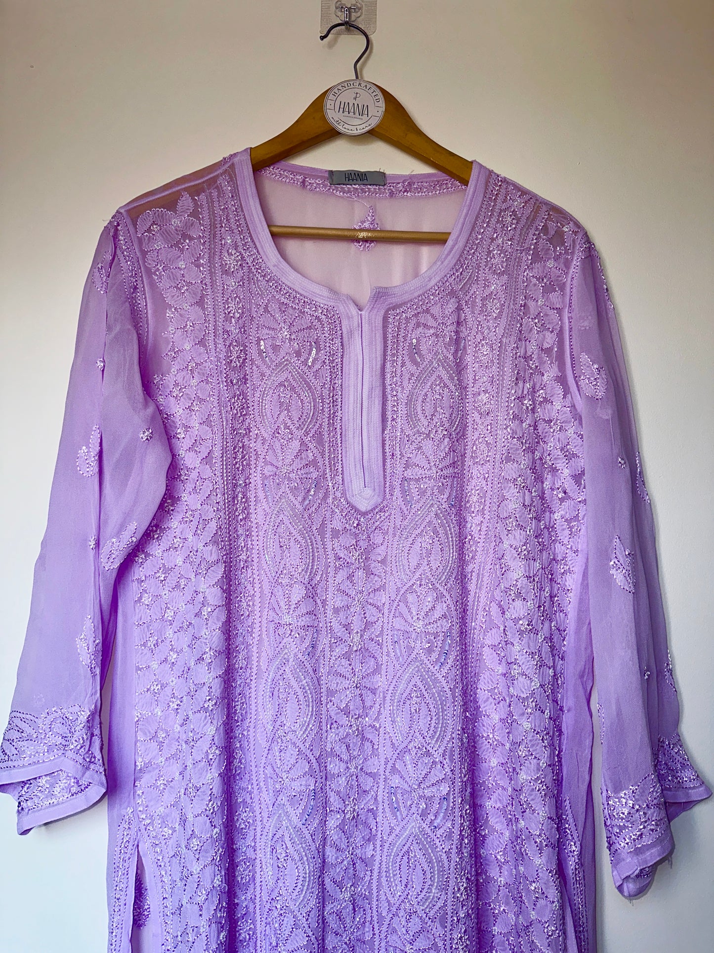 Viral Pearl & Cutdana Chikankari - Lilac