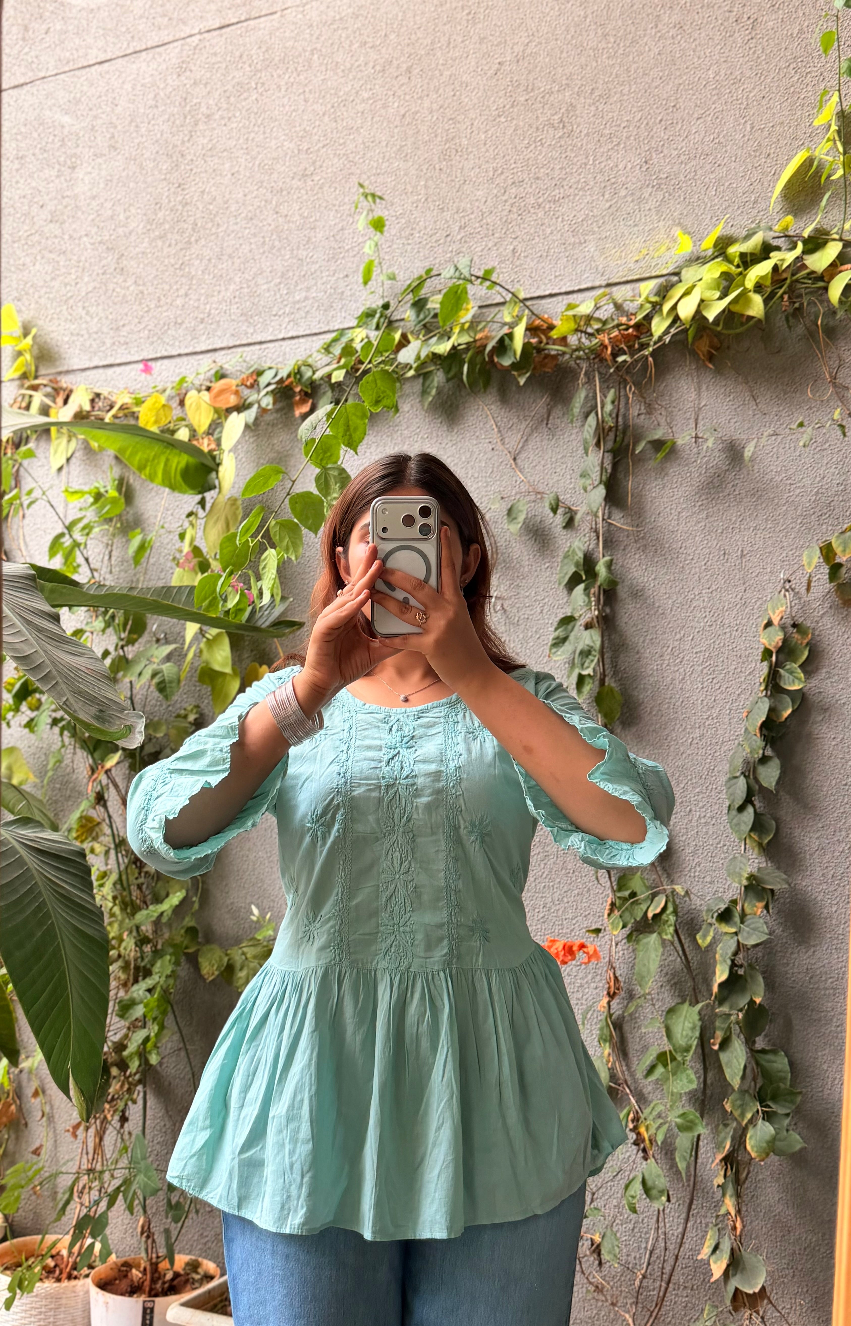 Zuni Handcrafted Chikankari short Kurti