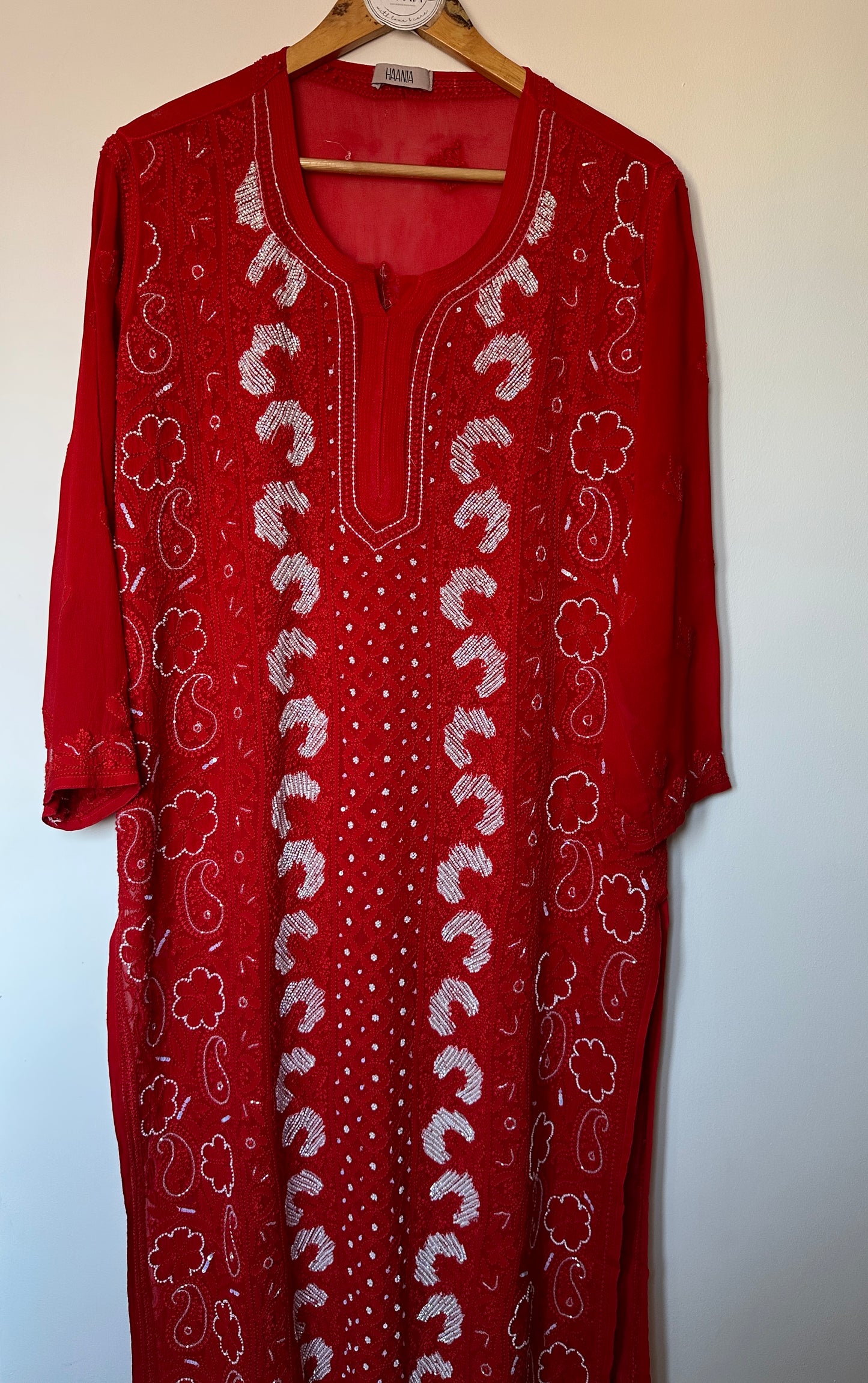Viral Pearl & Cutdana Chikankari Suit Set - Blood Red