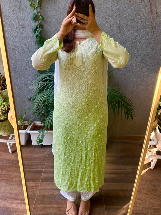 Viral Pearl & Cutdana Chikankari Kurti