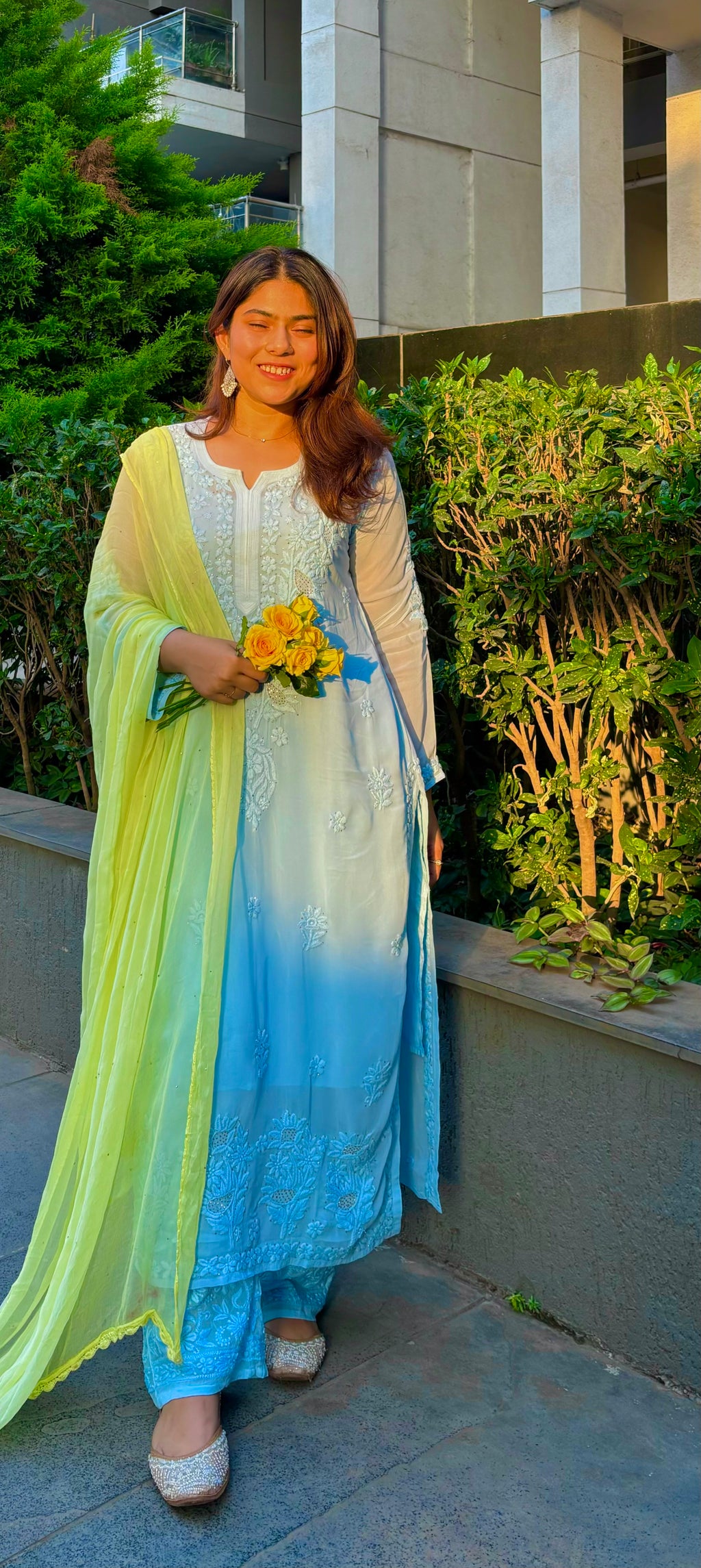 Lemon Sorbet Chikankari Suit Set
